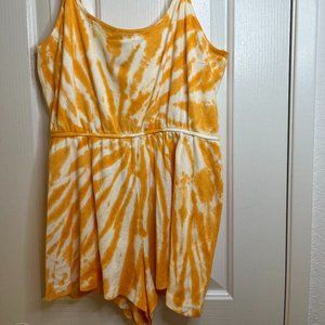 NWOT H&M Orange and White Tie Dye Romper - Never Worn